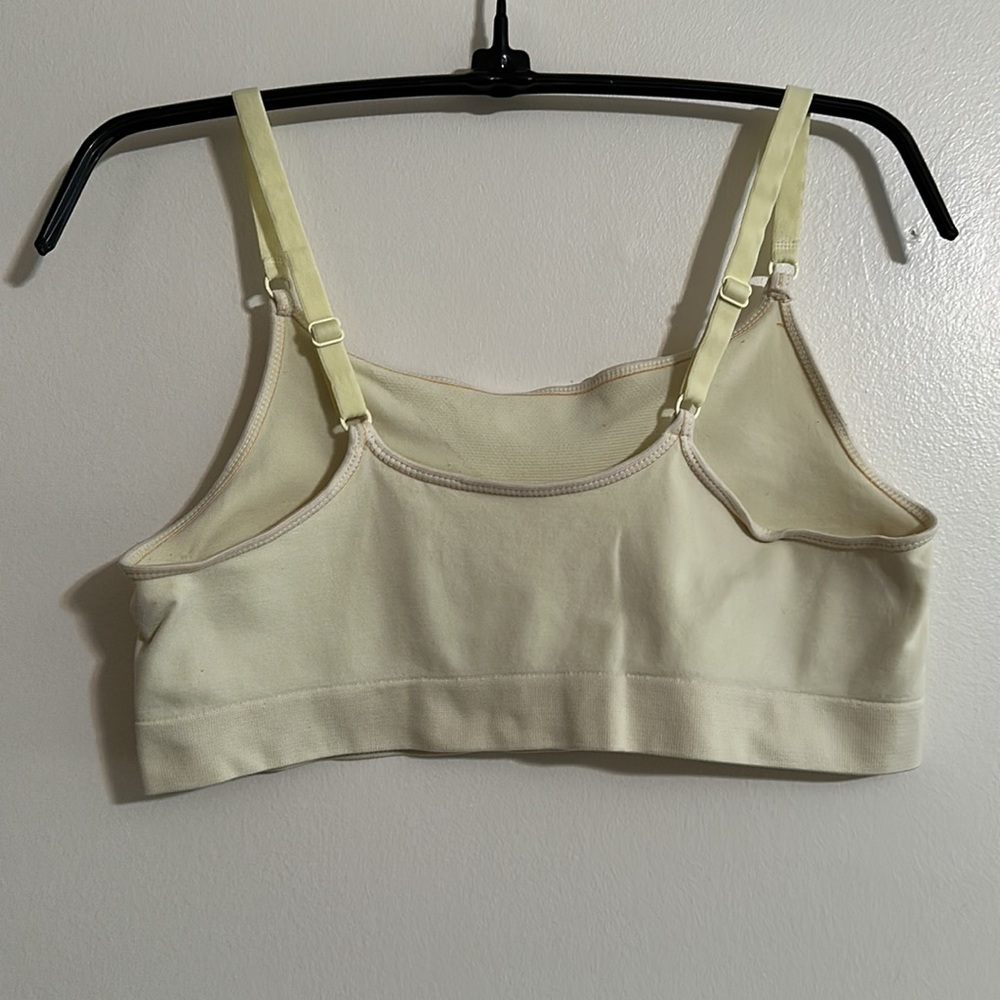 Champion Pale Yellow Sports Bra, Size L/XL - Picture 2 of 4